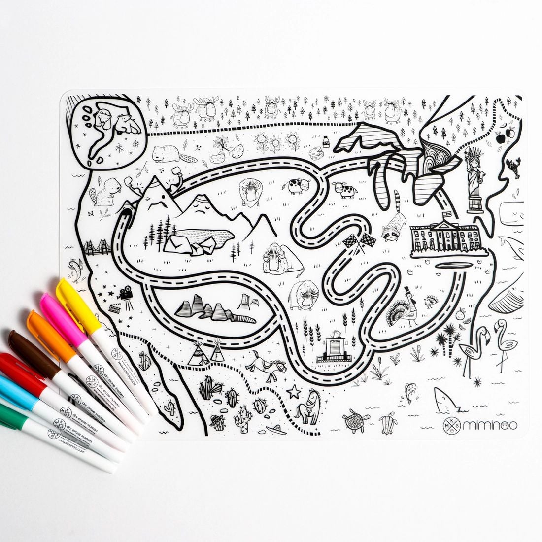 Silicone Reusable Coloring Mat by Miminoo | Eco-Friendly Fun for Kids ...